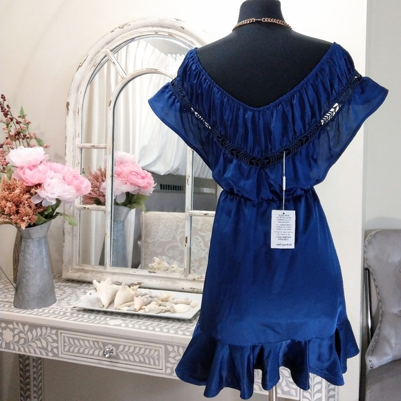 🍒NWT🍒 SELF PORTRAIT SATIN MINI DRESS - Picture 9 of 12